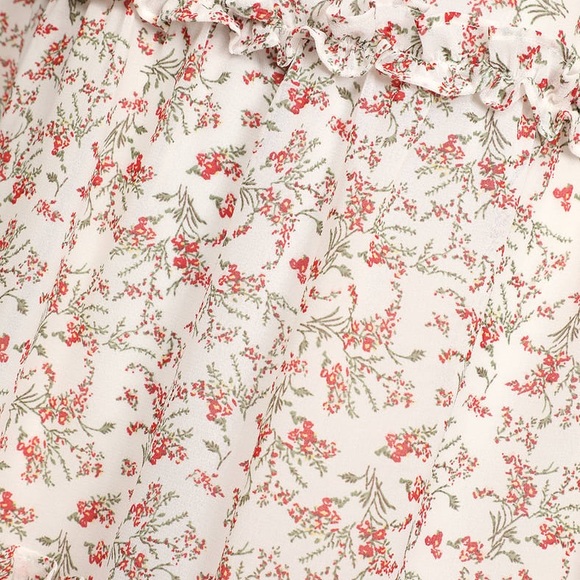 Ivory Floral Print Ruffled Backless Mini Dress | XS 🌺 - Picture 5 of 5